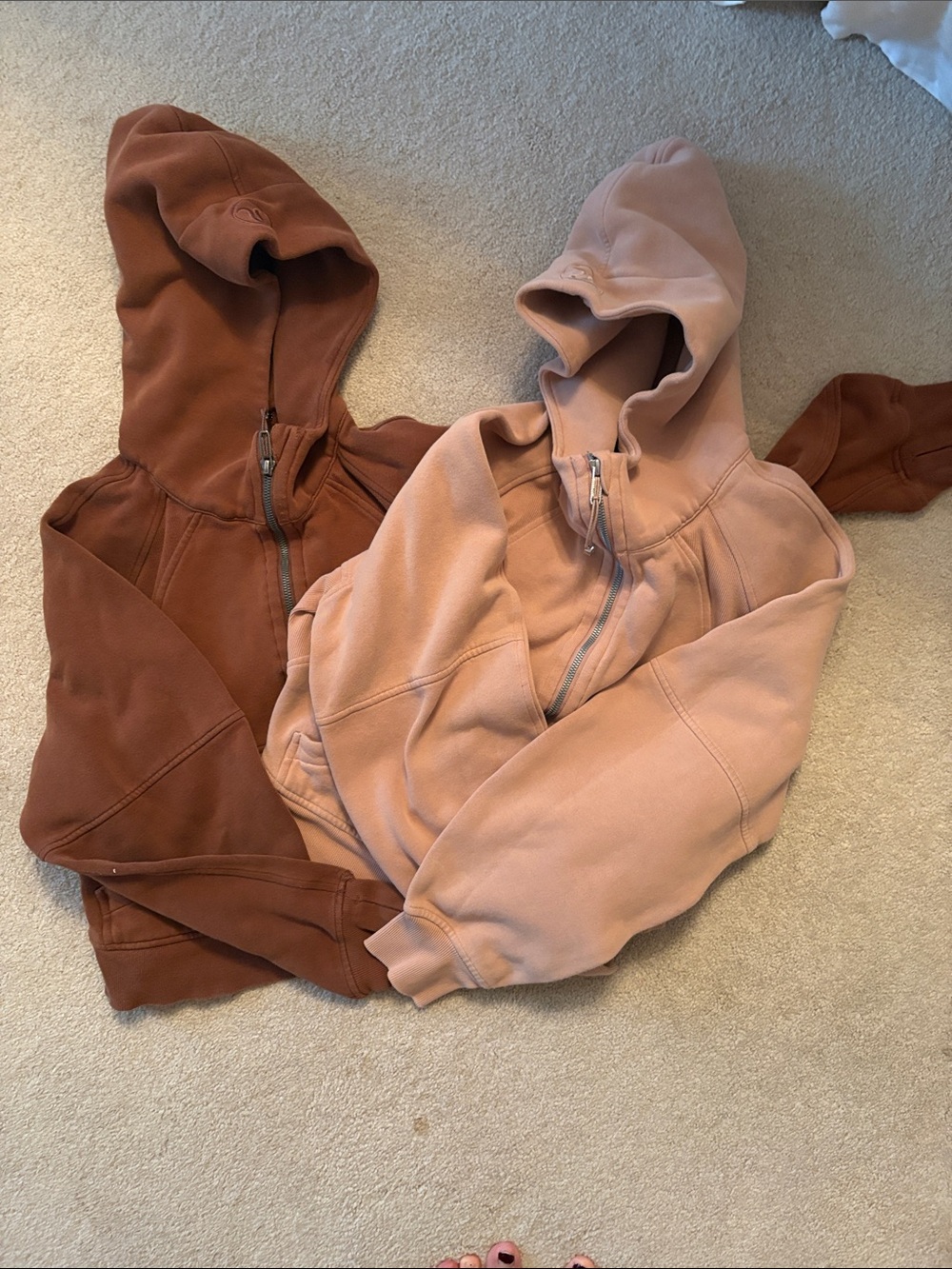 lululemon athletica Hooded Zip Sweatshirt in Dusty Rose and Rust